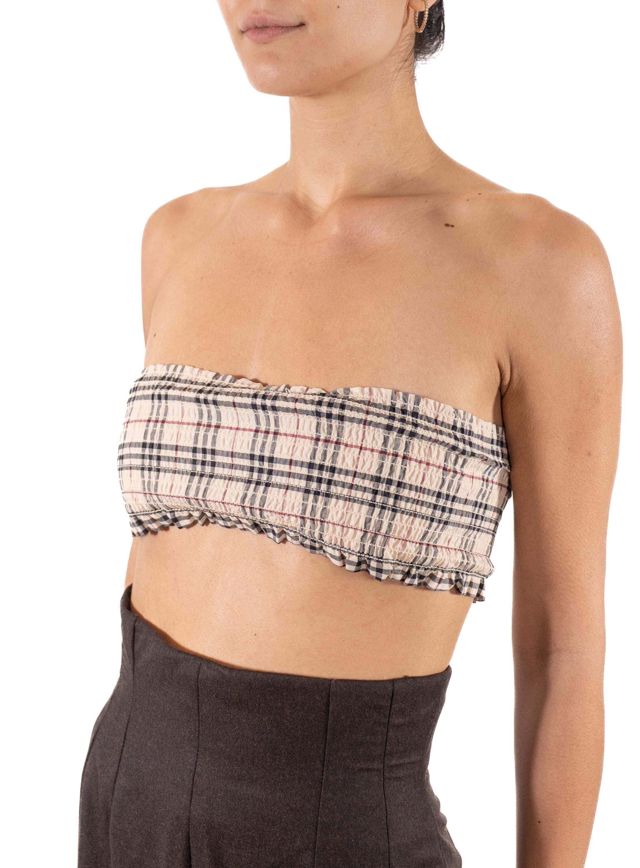 2000s Burberry Plaid Cotton Stretch Tube Top - Etsy