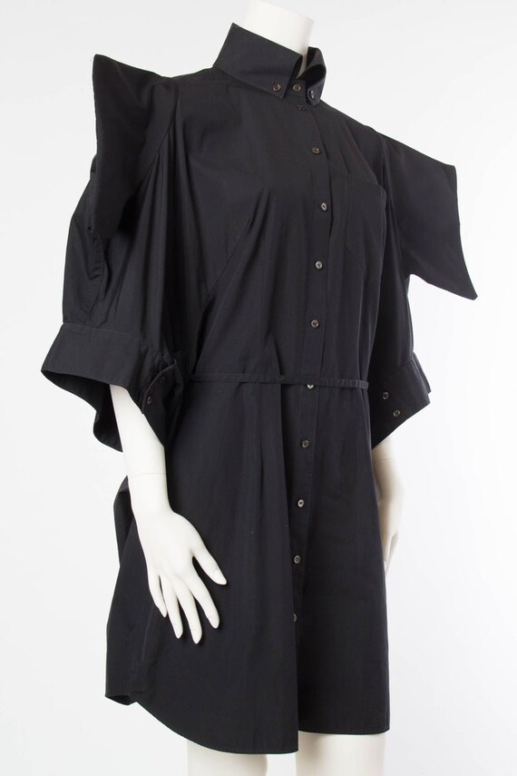 2000S ALEXANDER MCQUEEN Black Cotton Kimono Sleev… - image 3