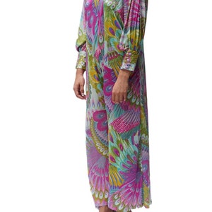 1970S Multicolor Peacock Print Jumpsuit image 5