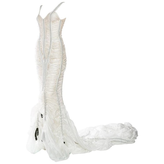 1980S NORMA KAMALI Nylon OMO Sheer Parachute Gown