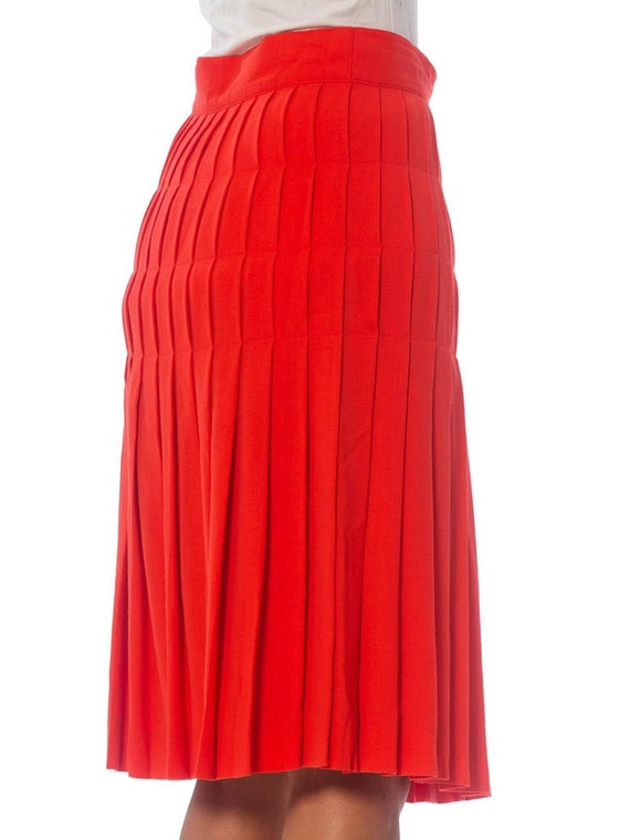 1990S ESCADA Salmon Pink Wool Crepe Skirt - image 6