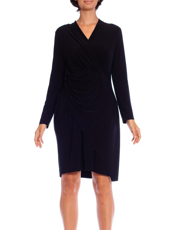 donna karan draped jersey dress Donna Karen New York Dress Khaki Jersey Draped Layered M Goddess Look