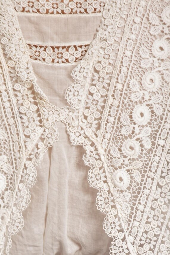 Edwardian White Organic Cotton Lawn Blouse With L… - image 10