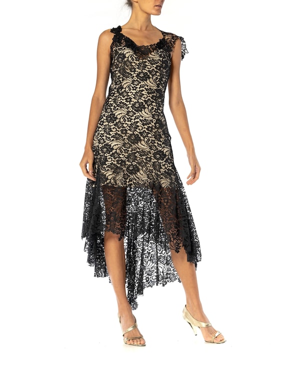 white lace and crochet dress Bojana Crochet Lace Overlay Turtleneck Dress White main image 1
