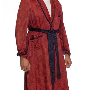 1920S Maroon Silk Jaquard Antique Mens Robe image 5