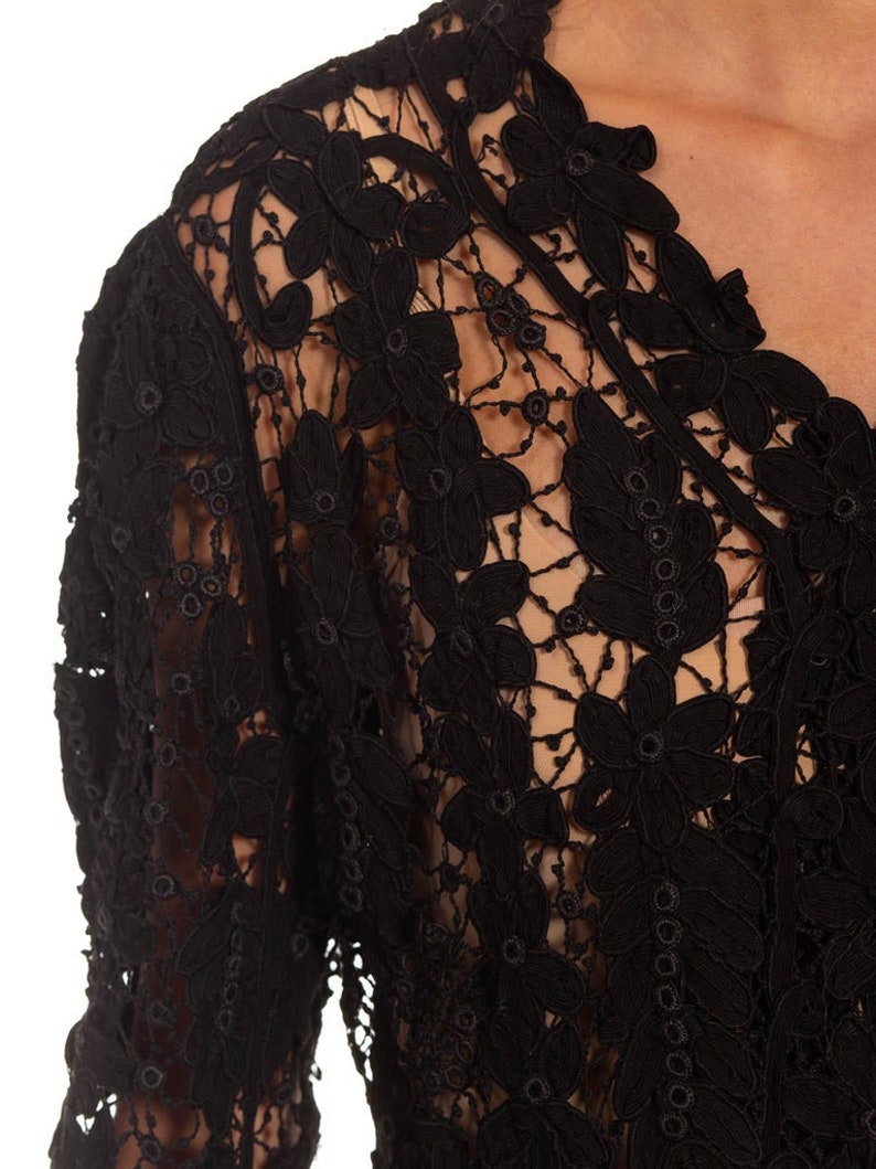 Victorian Black Hand Made Lace Jacket image 10