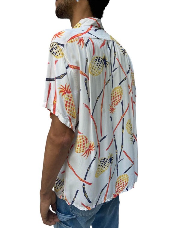 1940S Campus Off White Tropical Rayon  Silk Bambo… - image 3