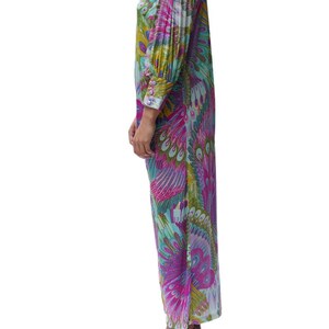 1970S Multicolor Peacock Print Jumpsuit image 4