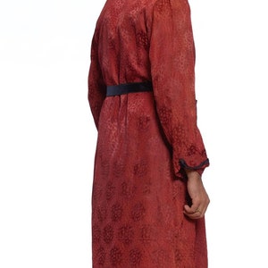 1920S Maroon Silk Jaquard Antique Mens Robe image 8