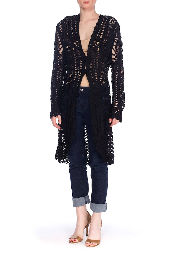 black lace duster coat