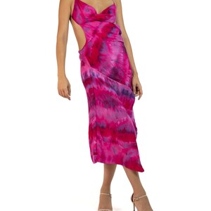 Morphew Collection Pink Purple Silk Ice Dyed Patchwork Dress image 4