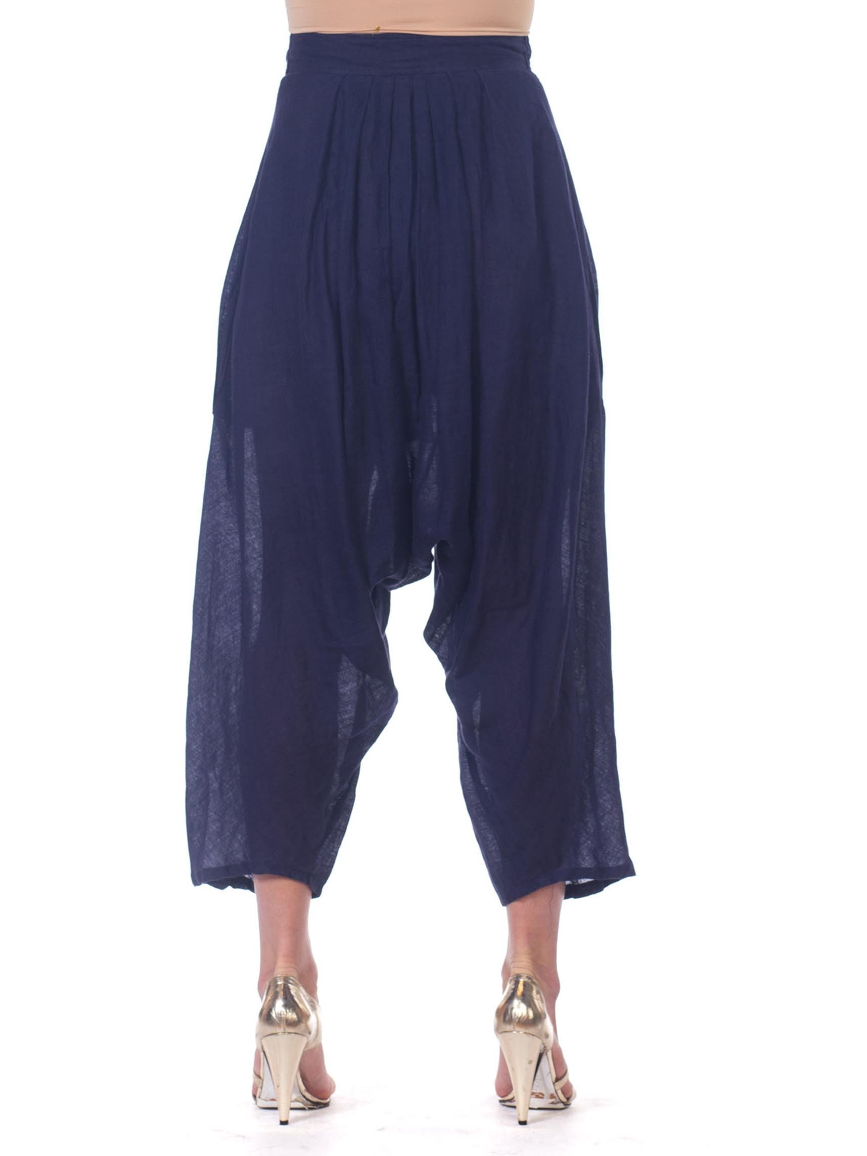 1980S MARITHE FRANCOIS GIRBAUD Navy Linen Miyake Style Pants - Etsy