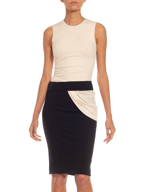 alexander mcqueen black and white dress