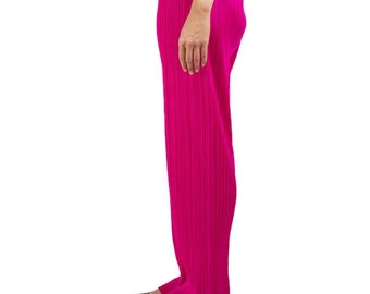 1990S Pleats Please Issey Miyake Hot Pink Polyester Pants - Etsy