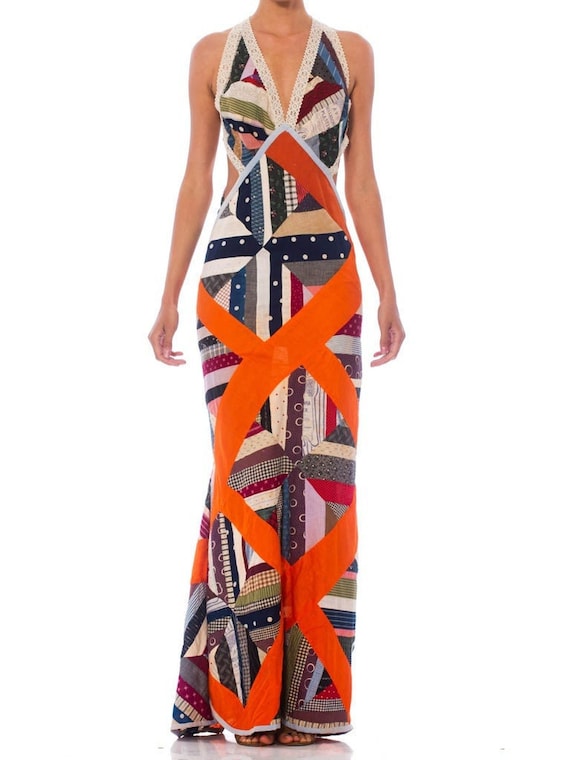 MORPHEW COLLECTION Patchwork Cotton Summer Gown M… - image 1