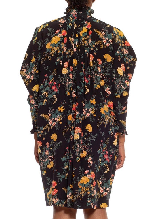 1980S EMANUEL UNGARO Black & Yellow Floral Silk O… - image 6