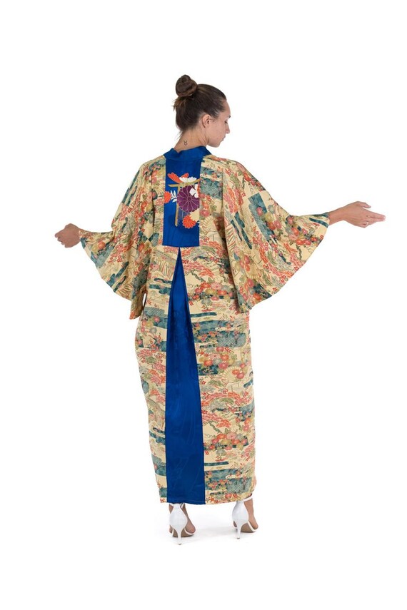 Morphew Collection Yellow Blue Japanese Kimono Si… - image 9