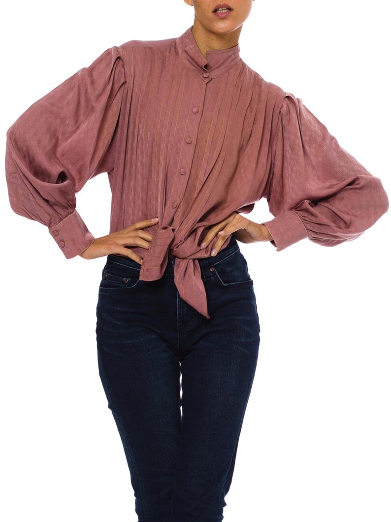 1990-1994 Emmanuelle Khanh Mauve Blouse Size ML