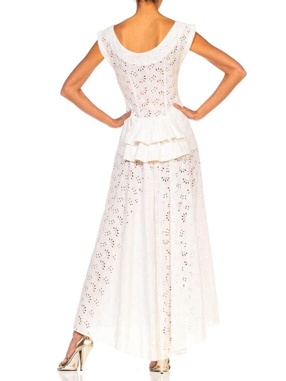 1930S White Cotton Eyelet Lace Summer Lawn Party … - image 6