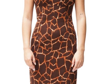 blue dress for baby girl Dolce & Gabbana Leopard Print Midi Dress – AmeOro main image 0