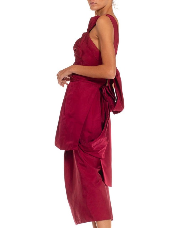 2000S Marc Jacobs Burgundy Silk Taffeta Cocktail … - image 8