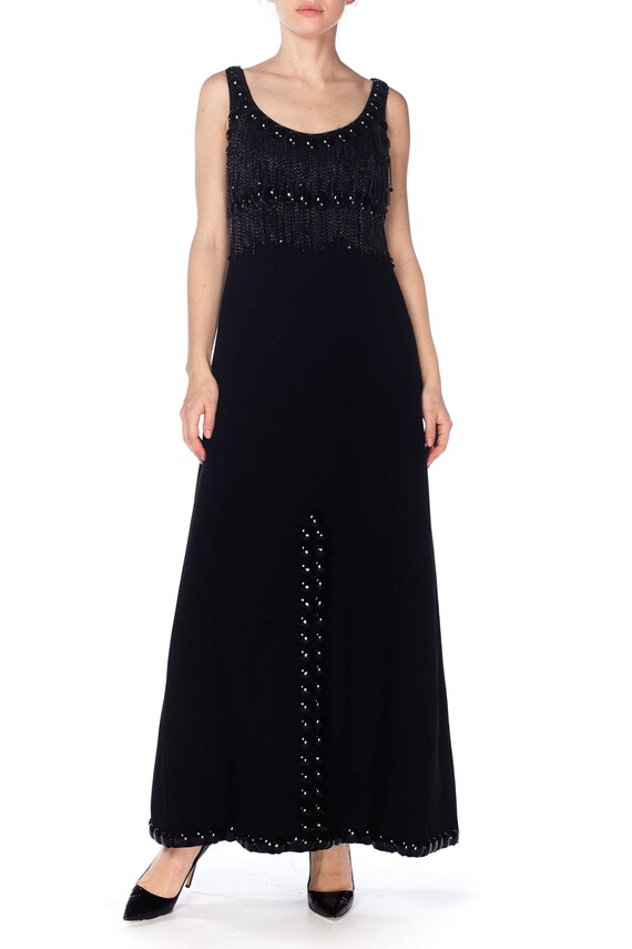 black empire waist gown