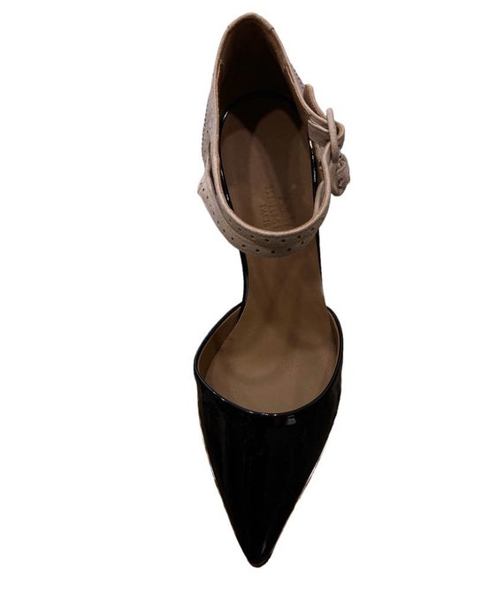 1990S HERMES Black & Cream Leather High Heel Shoe… - image 2