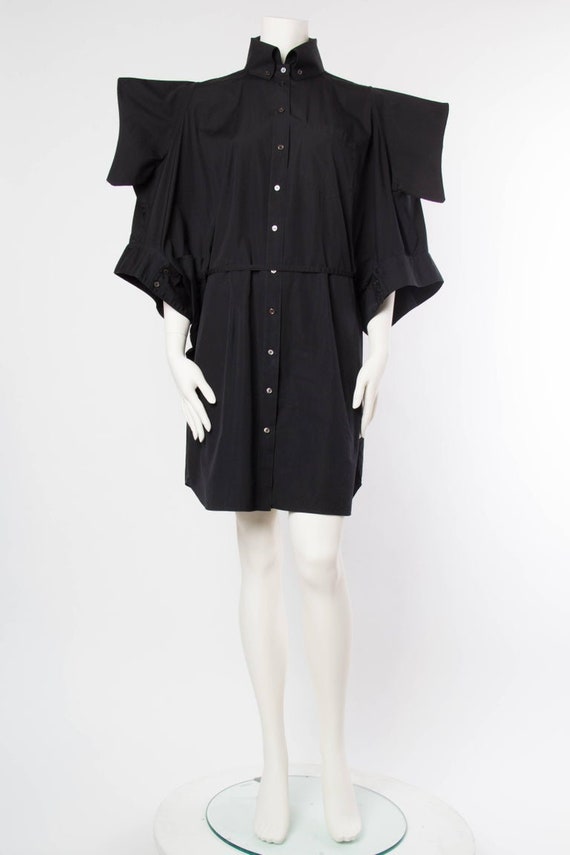 2000S ALEXANDER MCQUEEN Black Cotton Kimono Sleev… - image 2