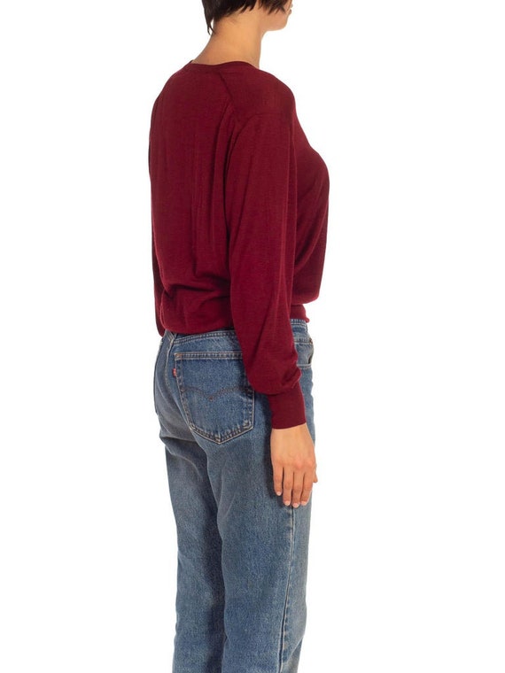 1980S Brioni Burgundy Cashmere Sweater - image 3