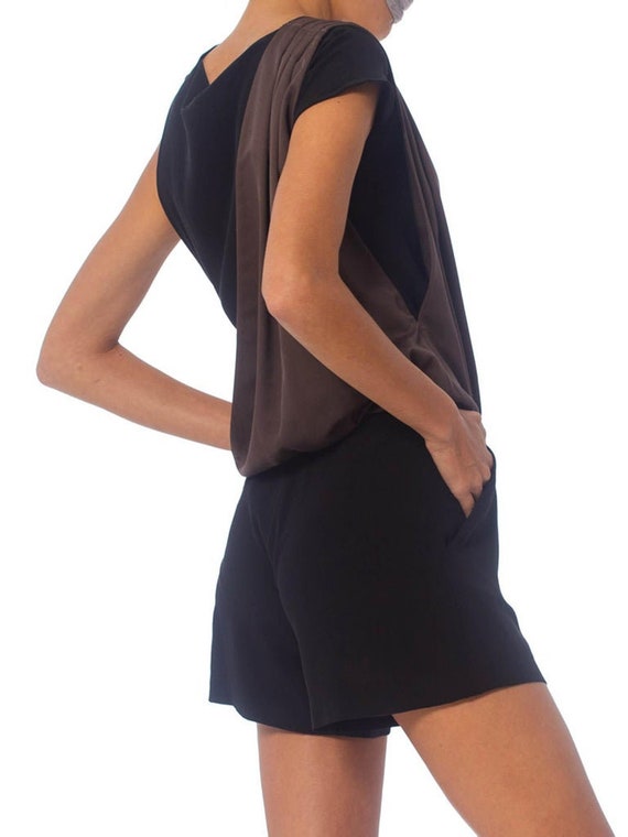 2000'S Fendi Black Silk Crepe  Romper - image 3