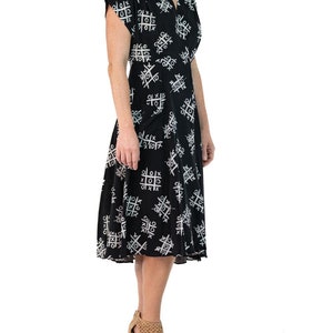 Morphew Collection Black & White Tic Tac Toe Novelty Print Cold Rayon Bias Dress Master Medium image 7