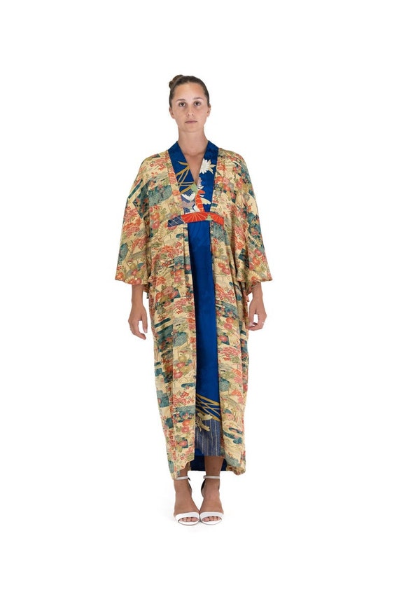 Morphew Collection Yellow Blue Japanese Kimono Si… - image 10