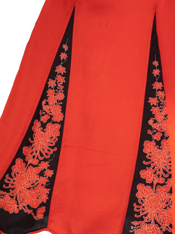 1920S Cherry Red Blossom Silk Pajamas Gem