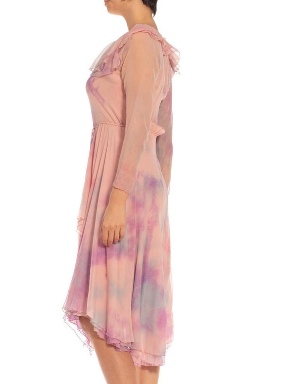 1970S Stephen Burrows Pink Tie Dyed Silk Chiffon … - image 2