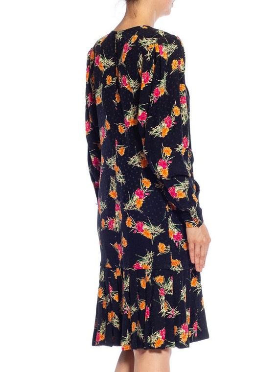 1980S EMANUEL UNGARO Black, Pink & Orange Floral … - image 10