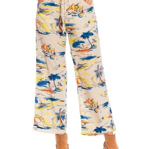 1940S Rayon Florida Themed Tropical Beach Pants image 7