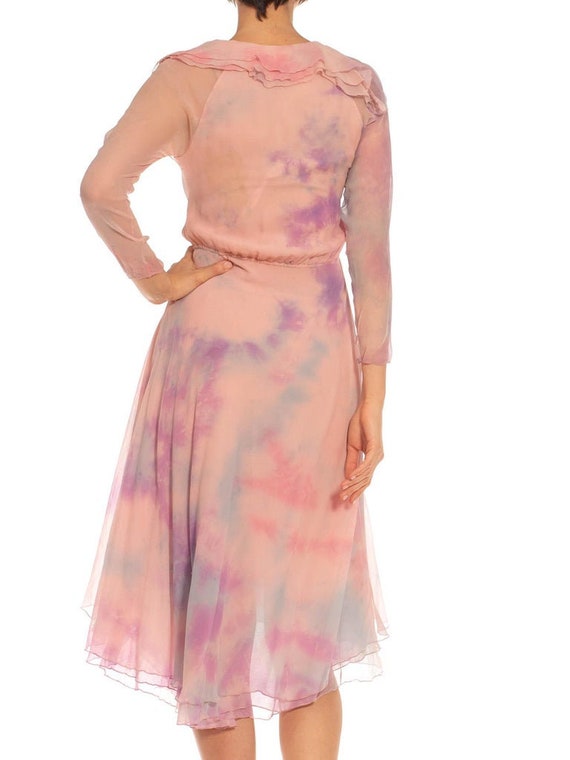 1970S Stephen Burrows Pink Tie Dyed Silk Chiffon … - image 9