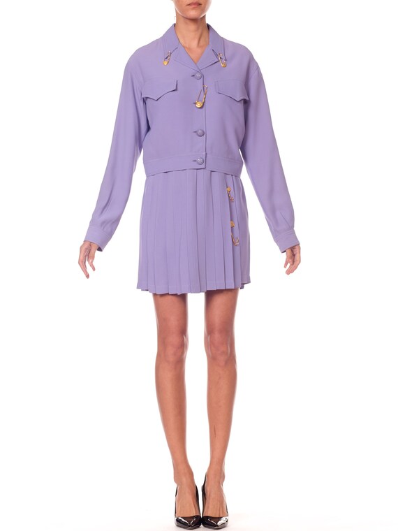 1990S Gianni Versace Lilac Rayon Blend Crepe Safet