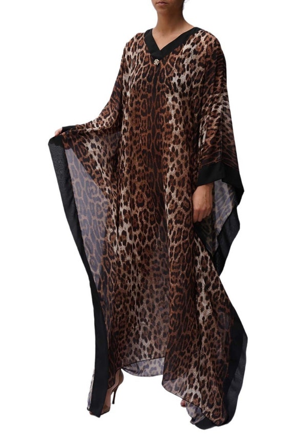 2000S Roberto Cavalli Leopard Print Black Chiffon… - image 4