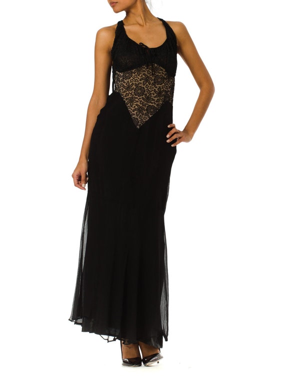 MORPHEW COLLECTION Black Sheer Silk Chiffon & 193… - image 1