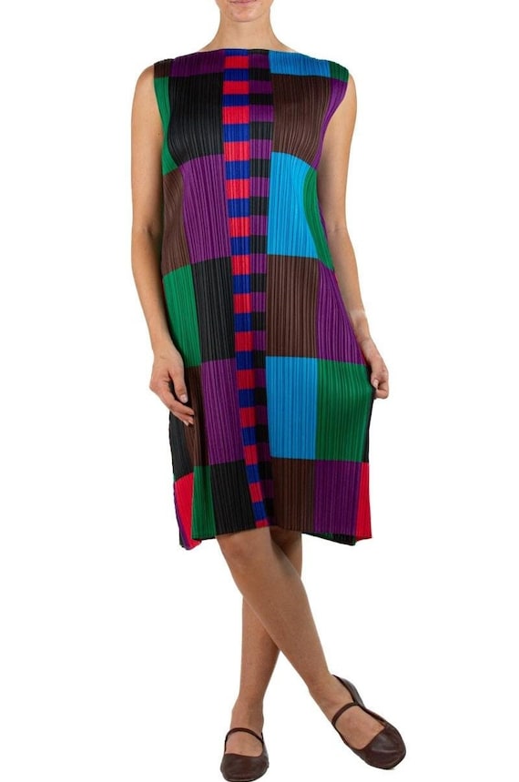 1990S Pleats Please Issey Miyake Jewel-Tone Geomet