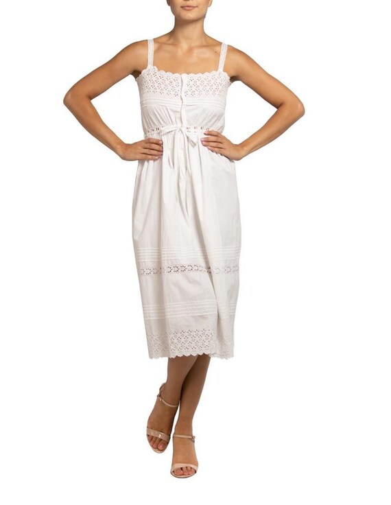 Organic Eyelet Cotton Foliage Print - A Line Shirt Dress main image 0