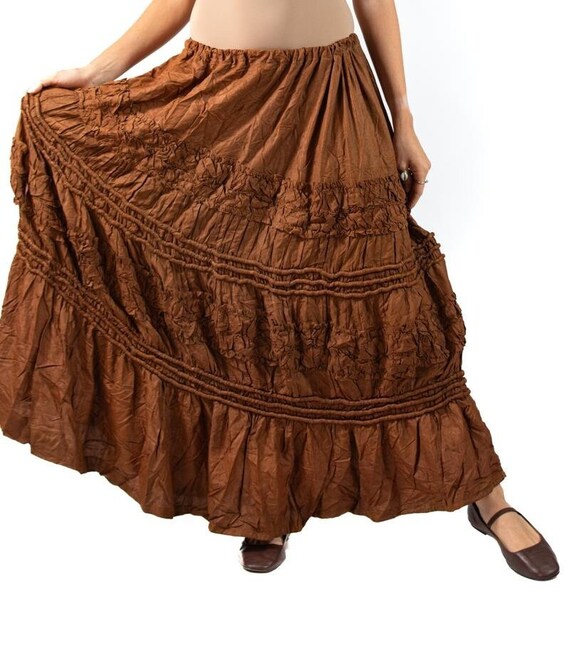 スカート Bed&Breakfast Silk Crape Skirt Victorian Copper Brown Silk Crepe Skirt - Etsy Canada