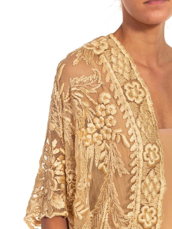 Victorian Cream Floral Embroidered Jacket - image 6