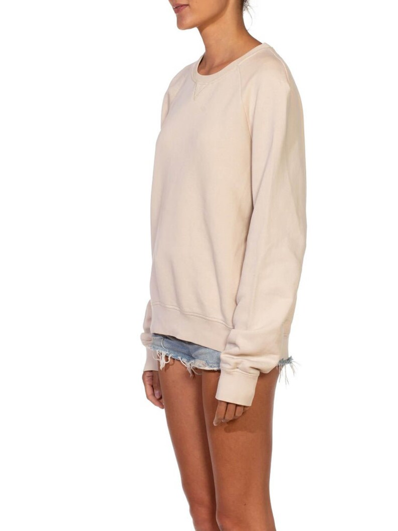 1990S PRADA Cream Cotton Long Sleeve Sweatshirt Sweater image 5