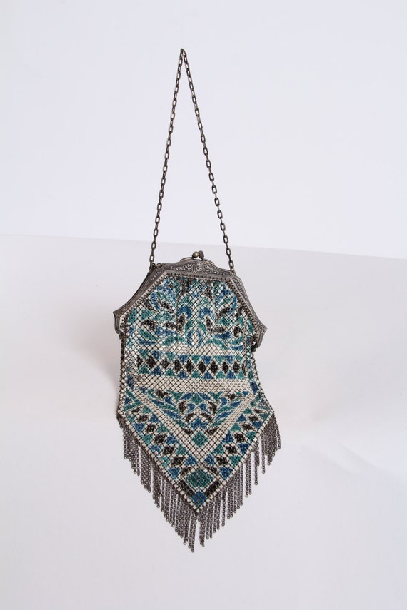 Art Deco 1920's Mandalian Metal Mesh Flapper Purse