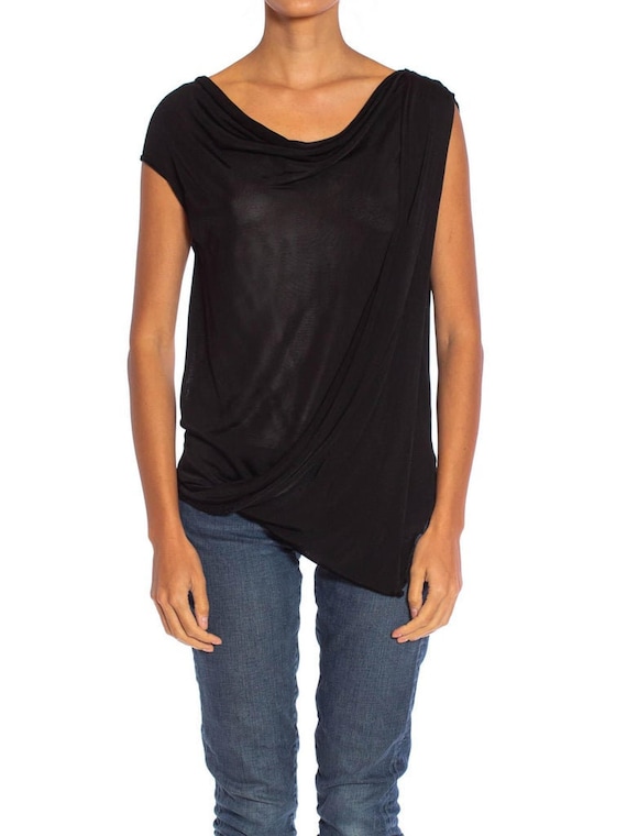 2000S Alexander Mcqueen Black Rayon Blend Jersey D