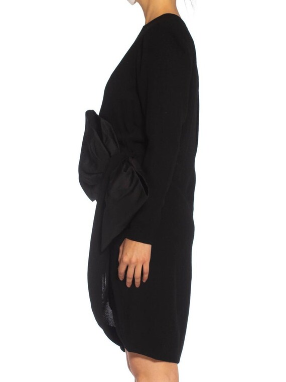 1980S Yves Saint Laurent Black Haute Couture Wool… - image 4