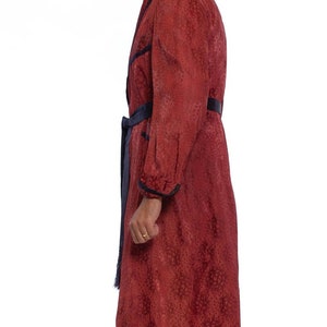 1920S Maroon Silk Jaquard Antique Mens Robe image 3