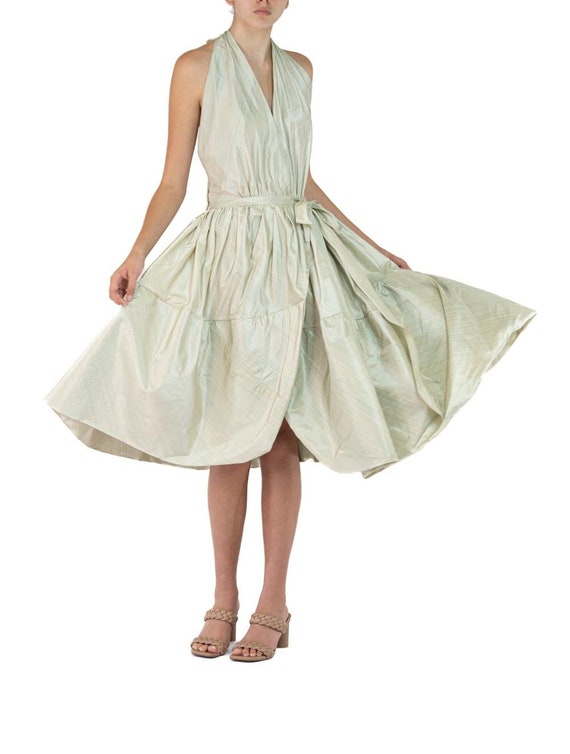 Morphew Collection Light Green Silk Taffeta Dress - image 7